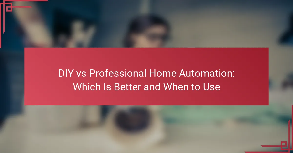 DIY vs Professional Home Automation: Which Is Better and When to Use