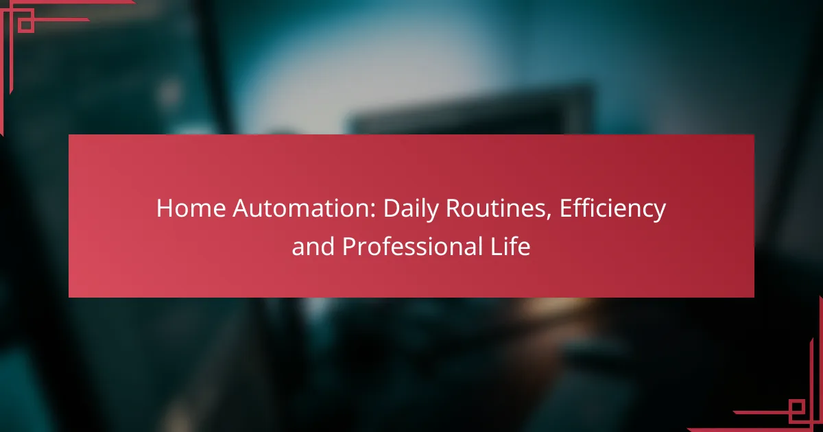 Home Automation: Daily Routines, Efficiency and Professional Life