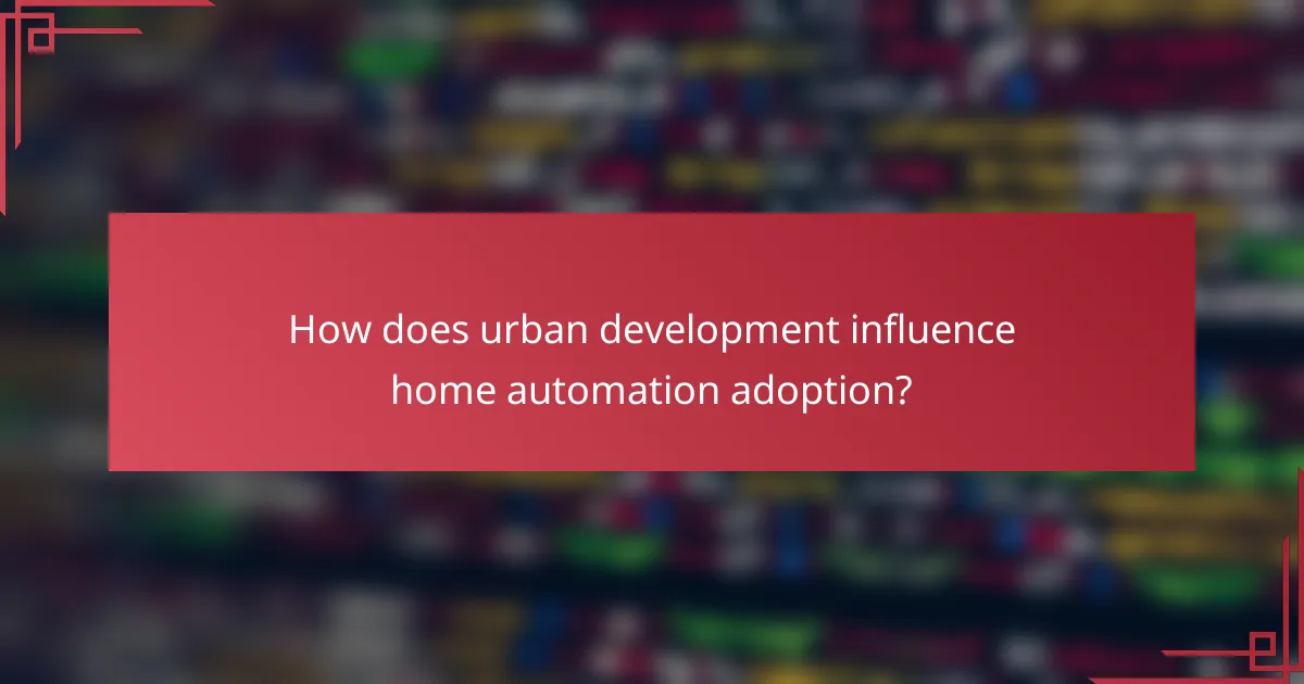 How does urban development influence home automation adoption?