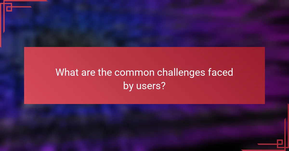 What are the common challenges faced by users?