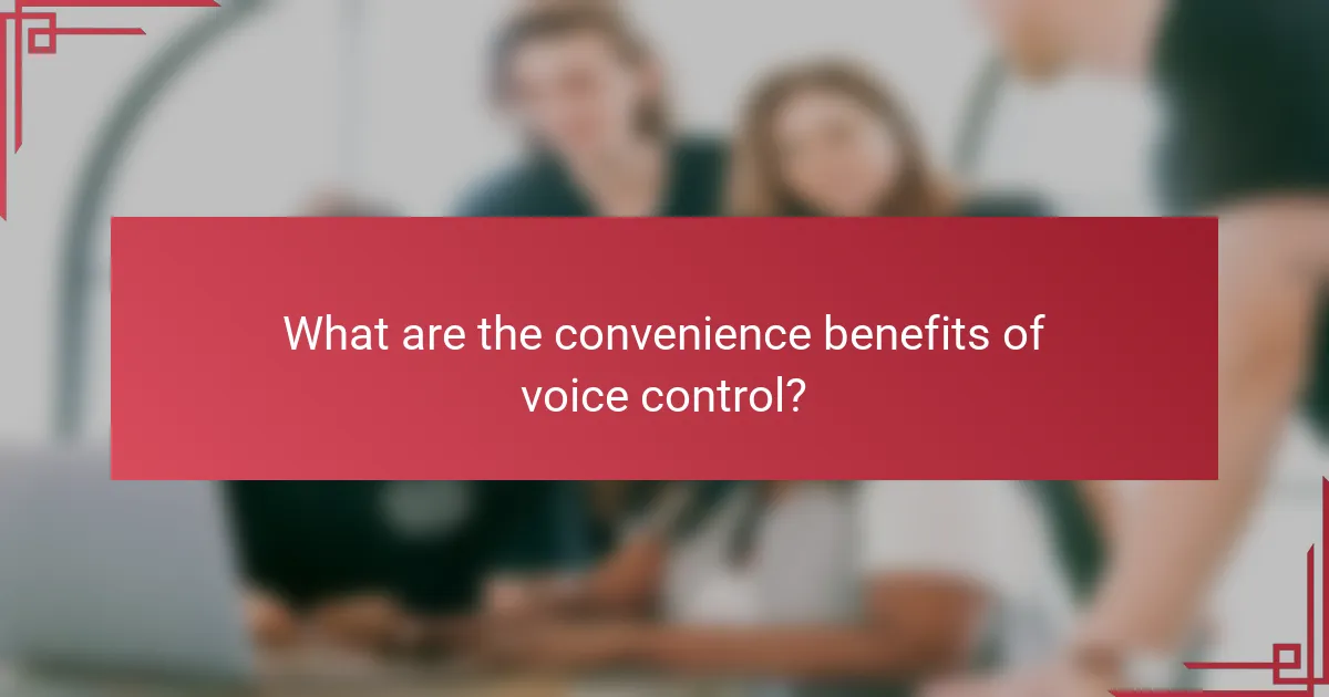 What are the convenience benefits of voice control?