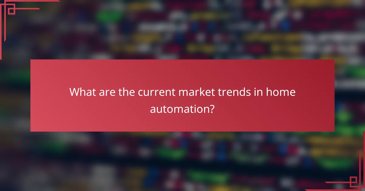 What are the current market trends in home automation?